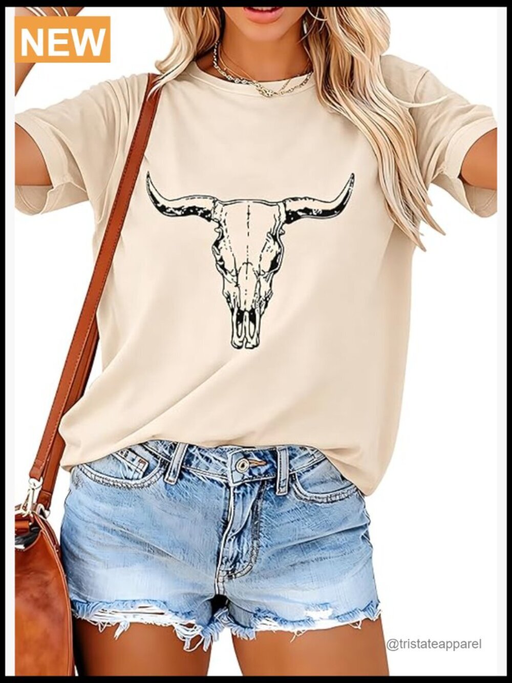 Vintage Western Cow Skull Graphic Tee short sleeve oversized cowgirl top